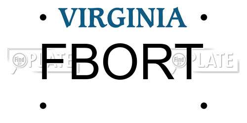 FBORT Virginia License Plate