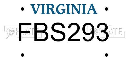 FBS293 Virginia License Plate