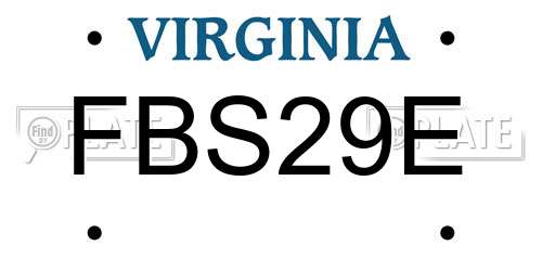 FBS29E Virginia License Plate