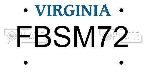 FBSM72 Virginia License Plate