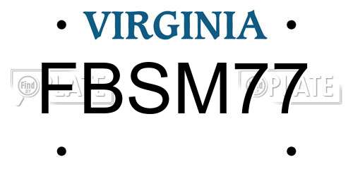 FBSM77 Virginia License Plate