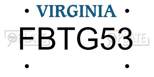 FBTG53 Virginia License Plate