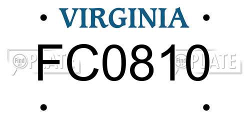 FC0810 Virginia License Plate