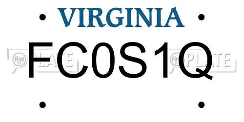 FC0S1Q Virginia License Plate