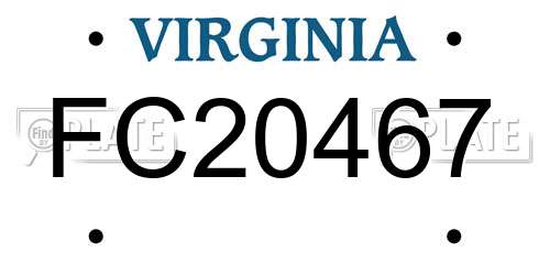 FC20467 Virginia License Plate