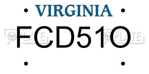 FCD51O Virginia License Plate