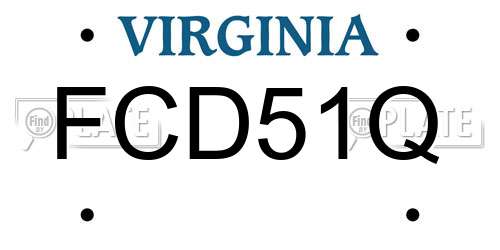 FCD51Q Virginia License Plate