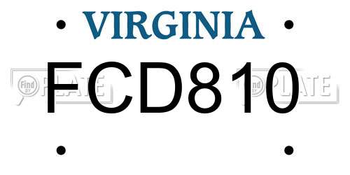 FCD810 Virginia License Plate