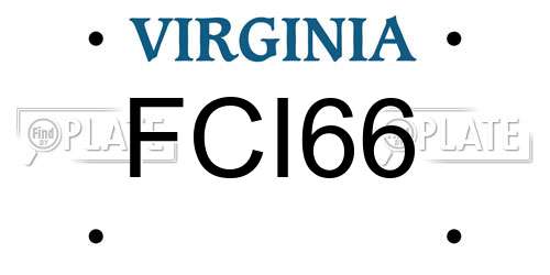 FCI66 Virginia License Plate