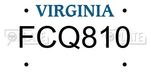 FCQ810 Virginia License Plate