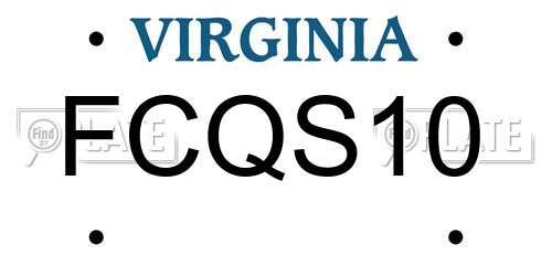FCQS10 Virginia License Plate