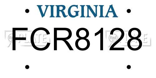 FCR8128 Virginia License Plate