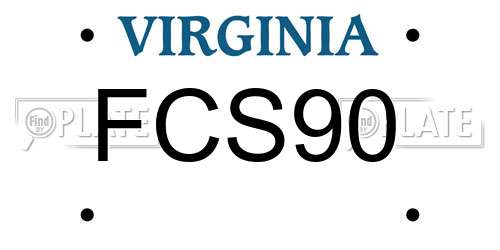FCS90 Virginia License Plate