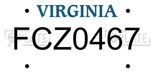 FCZ0467 Virginia License Plate