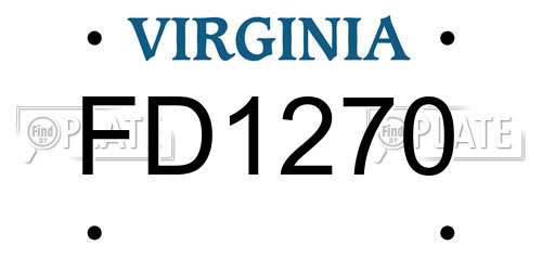 FD1270 Virginia License Plate