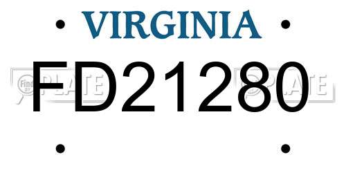 FD21280 Virginia License Plate