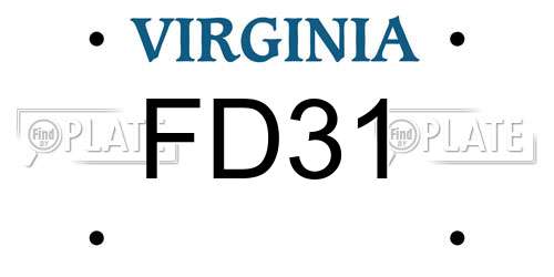 FD31 Virginia License Plate