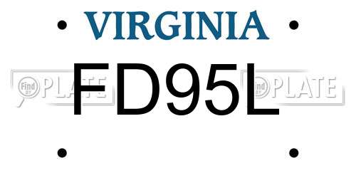 FD95L Virginia License Plate
