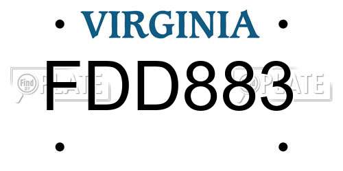 FDD883 Virginia License Plate