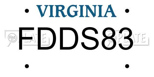 FDDS83 Virginia License Plate