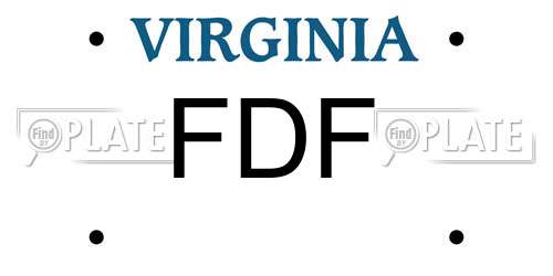 FDF Virginia License Plate