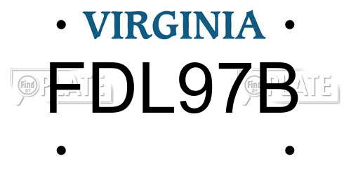FDL97B Virginia License Plate