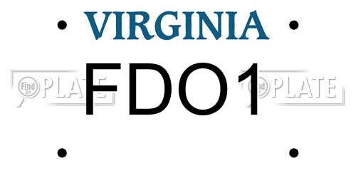 FDO1 Virginia License Plate
