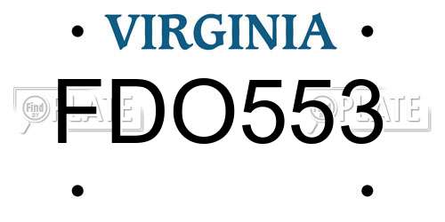 FDO553 Virginia License Plate