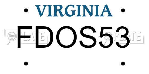 FDOS53 Virginia License Plate
