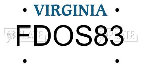 FDOS83 Virginia License Plate