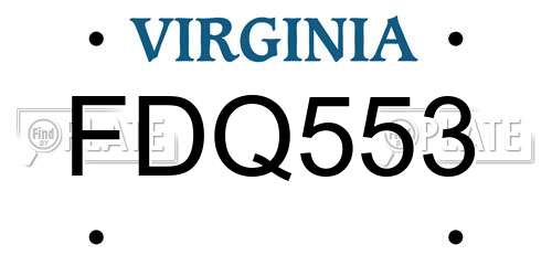 FDQ553 Virginia License Plate