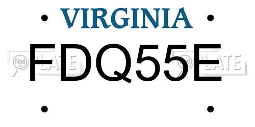 FDQ55E Virginia License Plate