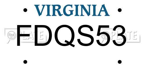 FDQS53 Virginia License Plate