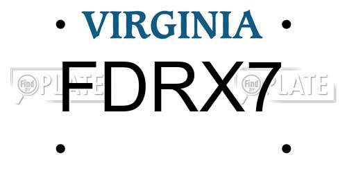 FDRX7 Virginia License Plate