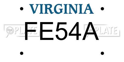 FE54A Virginia License Plate