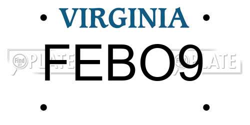 FEBO9 Virginia License Plate