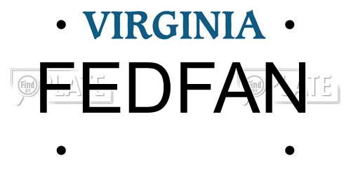 FEDFAN Virginia License Plate