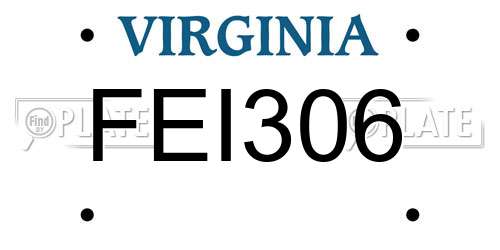 FEI306 Virginia License Plate