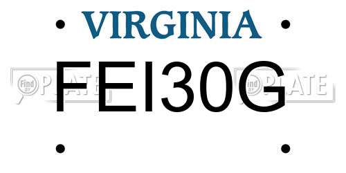 FEI30G Virginia License Plate