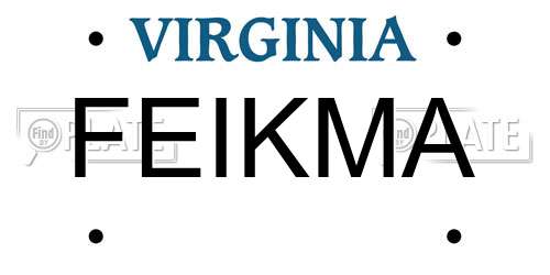FEIKMA Virginia License Plate