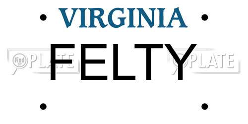 FELTY Virginia License Plate