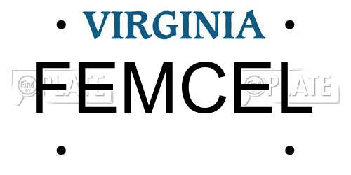 FEMCEL Virginia License Plate