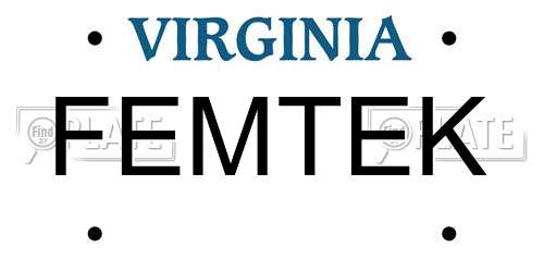 FEMTEK Virginia License Plate