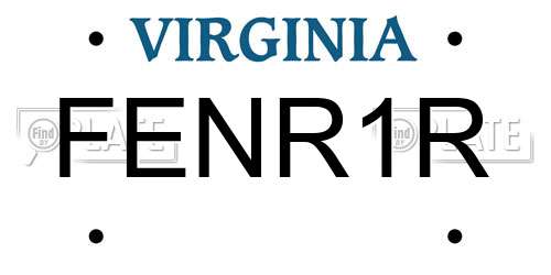 FENR1R Virginia License Plate