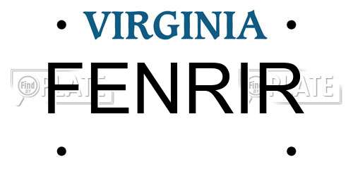 FENRIR Virginia License Plate
