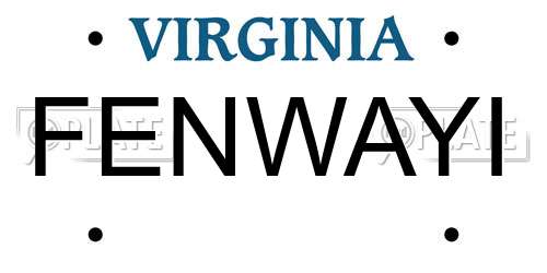 FENWAYI Virginia License Plate