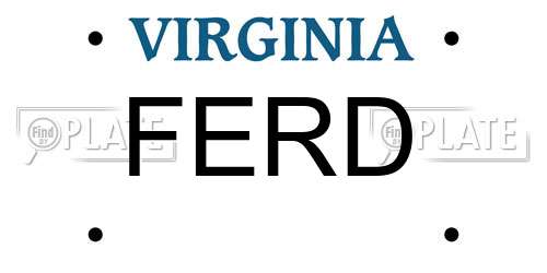 FERD Virginia License Plate
