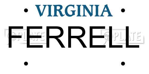 FERRELL Virginia License Plate