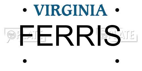 FERRIS Virginia License Plate