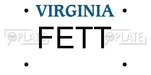 FETT Virginia License Plate